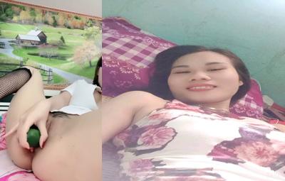 mbbg u60 dùng dưa leo thọt vào lồn lúc nứng